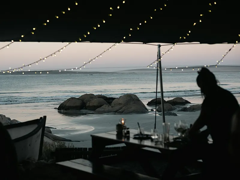 Terrasse vue sur l'océan, restaurant La Houle, Capbreton